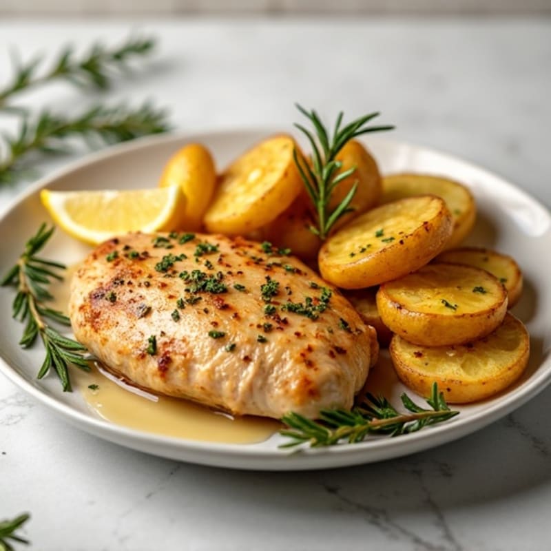 Lemon Herb Roasted Chicken with Crispy Potatoes
