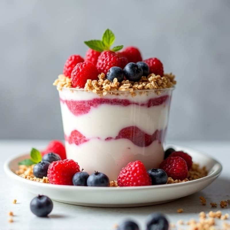 Greek Yogurt Protein Parfait with Mixed Berries