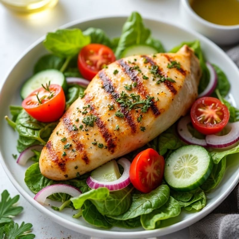 Grilled Lemon Herb Chicken with Crispy Garden Salad