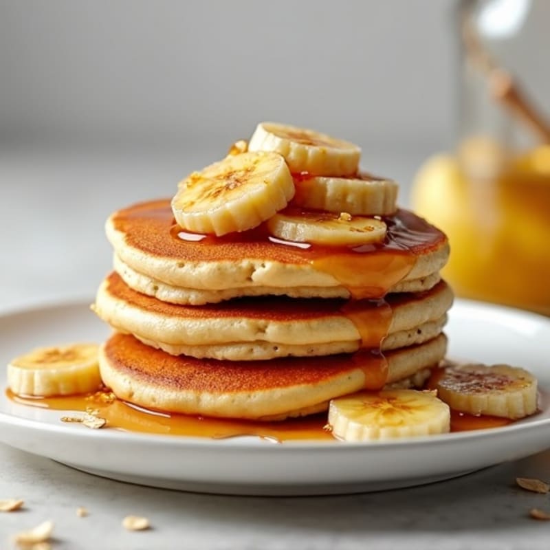Fluffy Protein Pancakes with Warm Caramelized Bananas