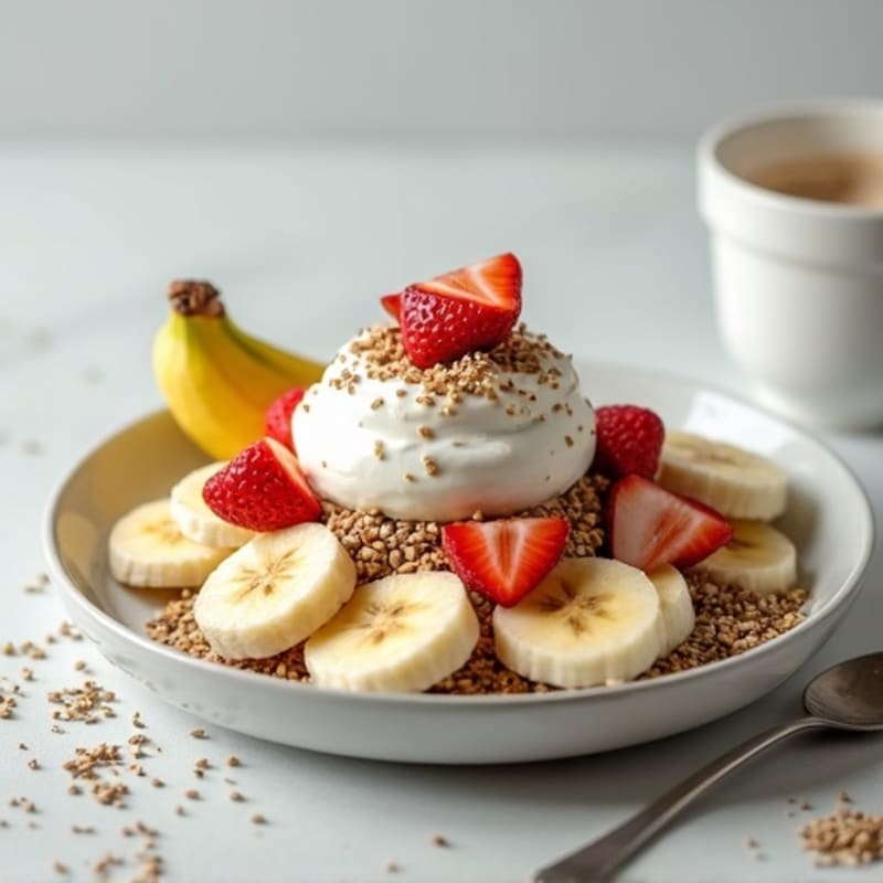 Protein Banana Split with Creamy Greek Yogurt and Crunchy Seeds