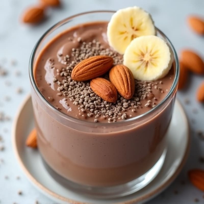 Silky Chocolate Protein Pudding with Almonds