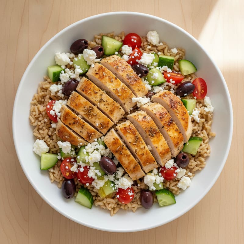 Greek Chicken Rice Bowl