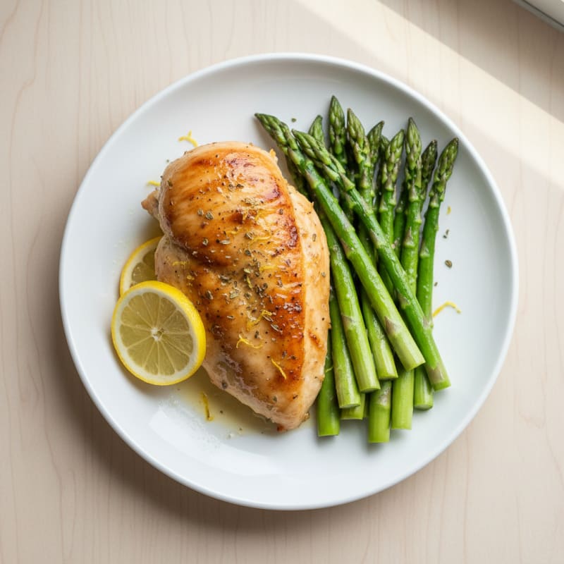 Lemon Herb Roasted Chicken with Asparagus