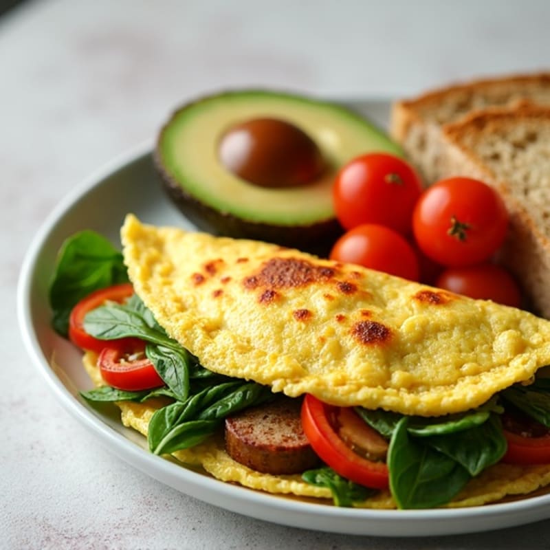 Egg White Veggie Omelet with Turkey Sausage