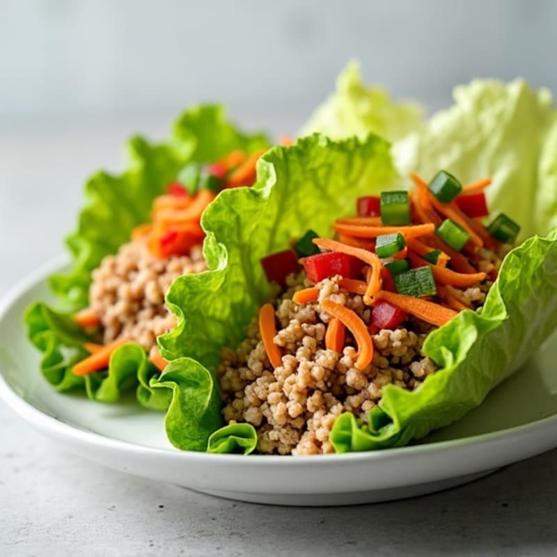 Ground Turkey Lettuce Wraps with Crunchy Vegetables