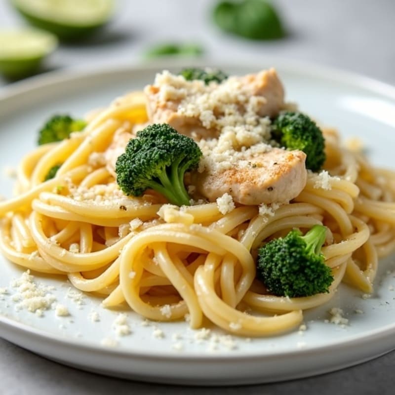 Healthy Creamy Chicken Alfredo Pasta