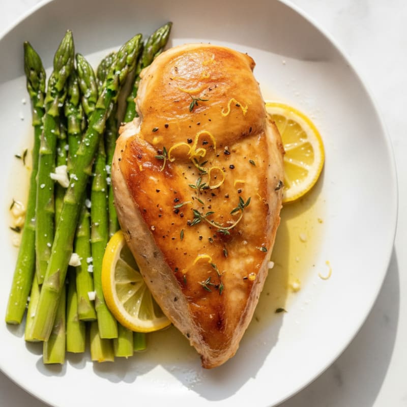 Lemon-Herb Roasted Chicken with Asparagus