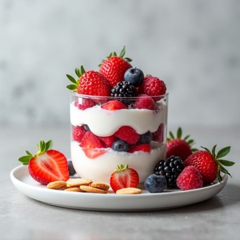 Greek Yogurt Protein Parfait with Mixed Berries