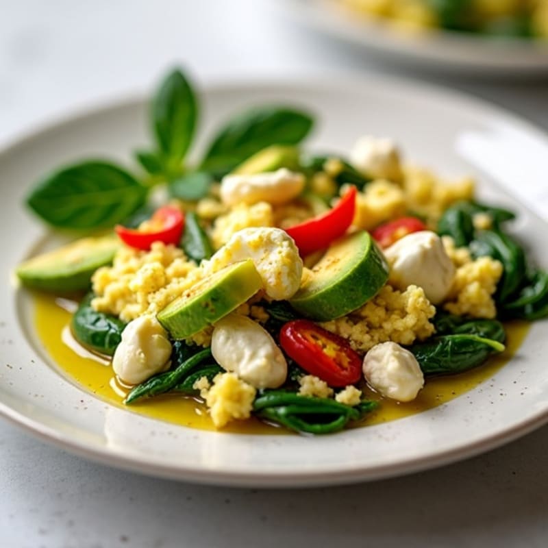 Egg White and Cottage Cheese Scramble with Spinach