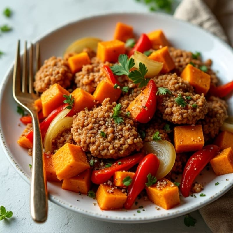 Spiced Ground Chicken Sweet Potato Skillet