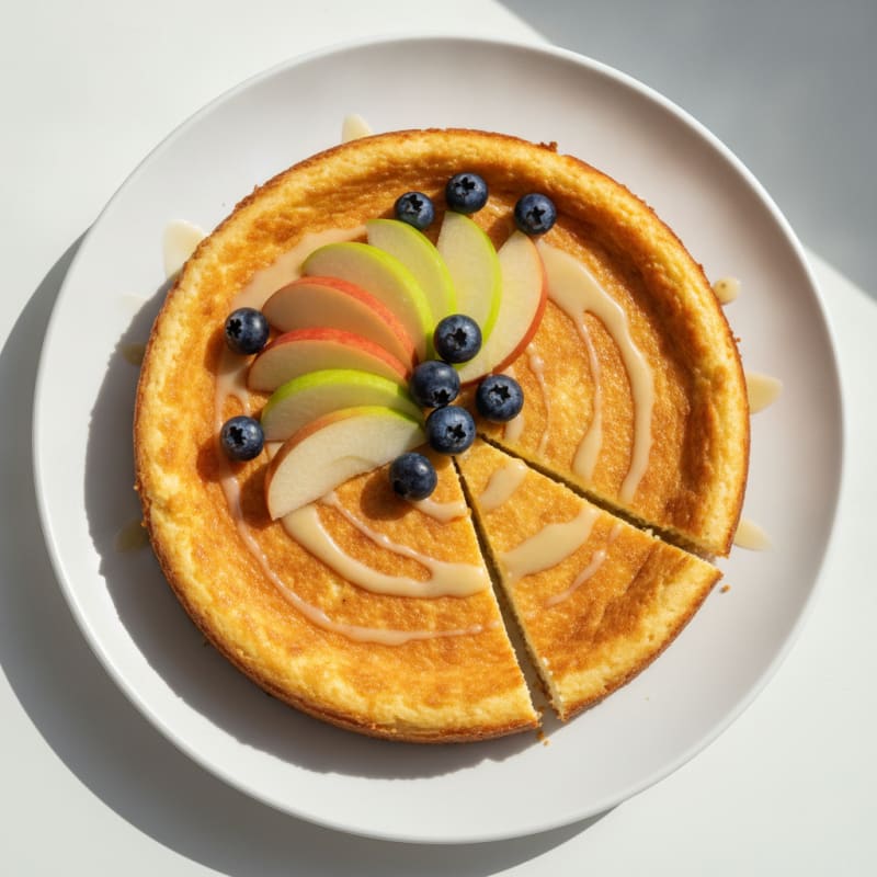 Cottage Cheese Protein Cheesecake with Apple Slices