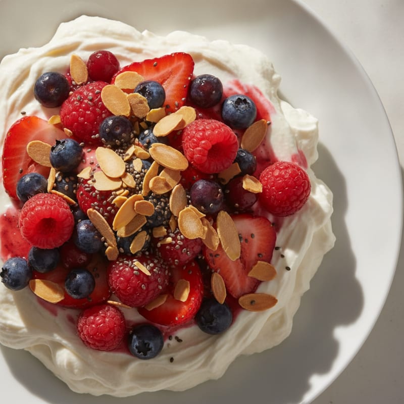 Silky Greek Yogurt Protein Mousse with Mixed Berries