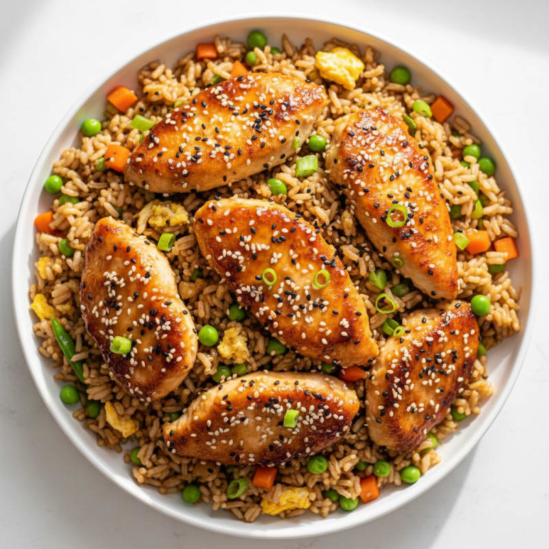 Crispy Sesame Chicken Fried Rice