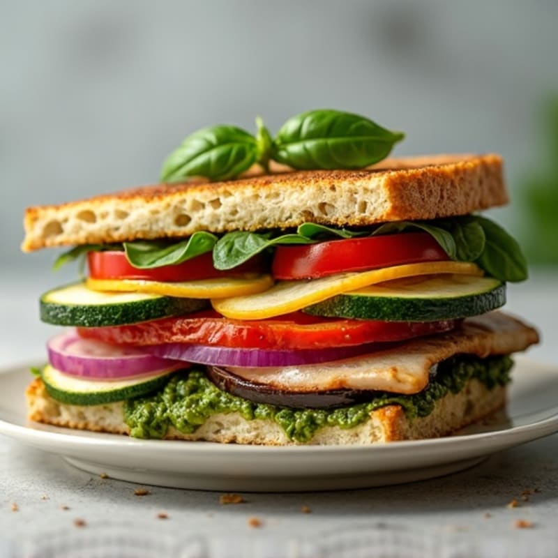 Herb-Roasted Vegetable Pesto Panini