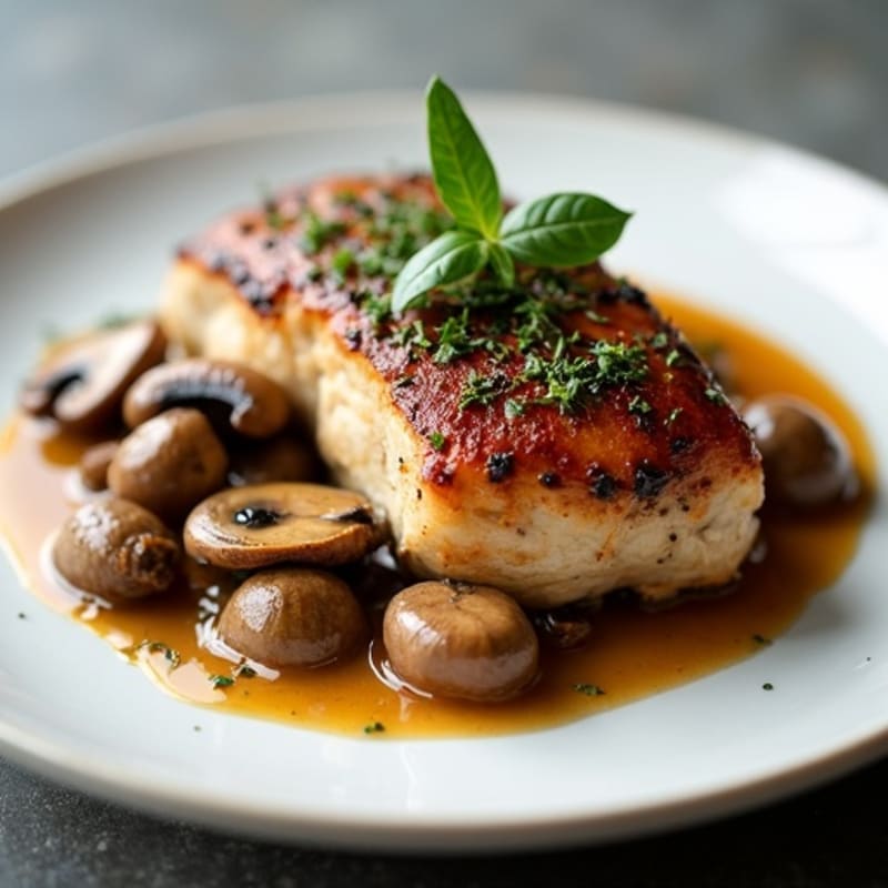 Herb-Roasted Pheasant with Wild Mushroom Sauce