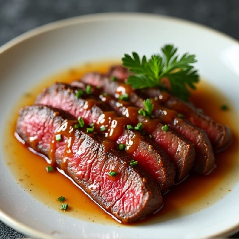 Tender Thin-Sliced Beef with Savory Garlic-Ginger Glaze