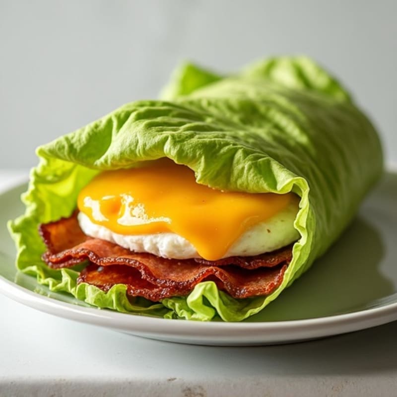 Crispy Turkey Bacon Lettuce Wrap with Melted Sharp Cheddar