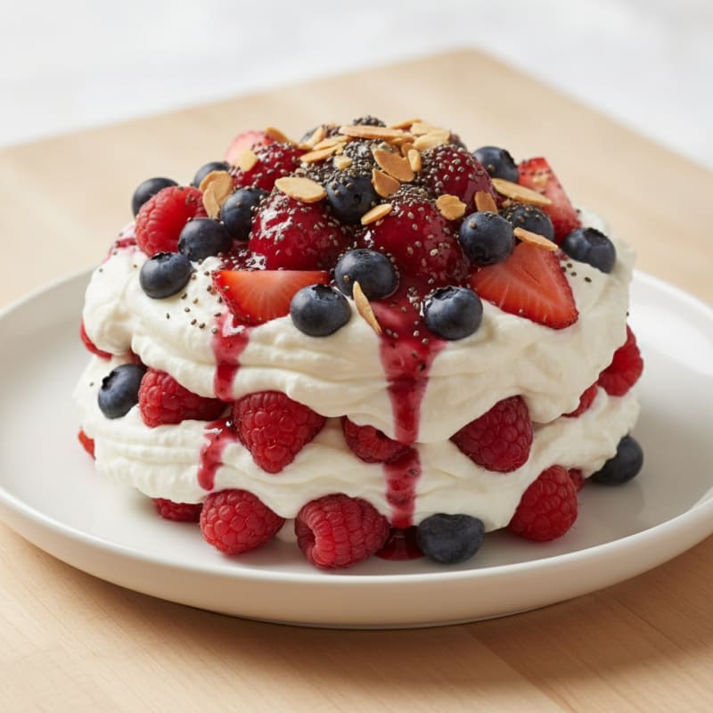 Greek Yogurt Protein Parfait with Mixed Berries