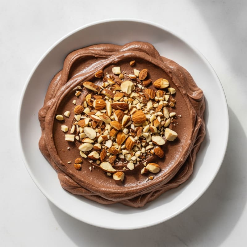 Chocolate Protein Yogurt with Chopped Almonds