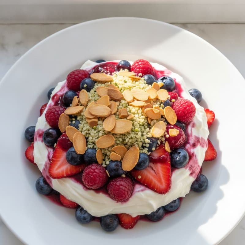 Greek Yogurt Protein Parfait with Mixed Berries