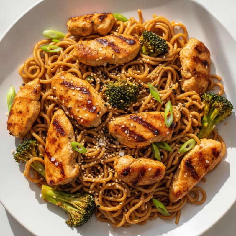 Garlic Sesame Noodles with Chicken