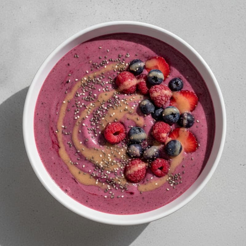Creamy Mixed Berry Protein Smoothie with Chia Seeds