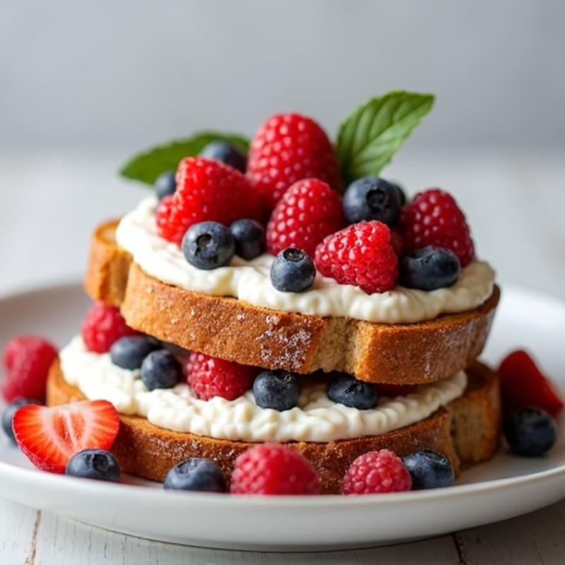 Creamy Cottage Cheese Sourdough Toast with Fresh Berries