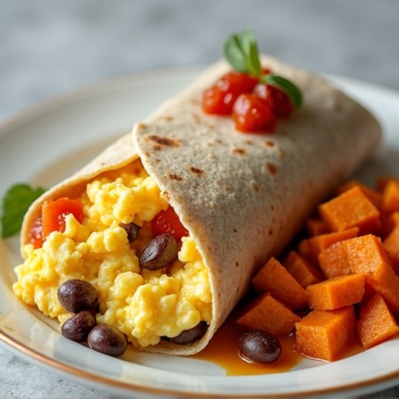 Protein-Packed Breakfast Burrito with Sweet Potato Hash