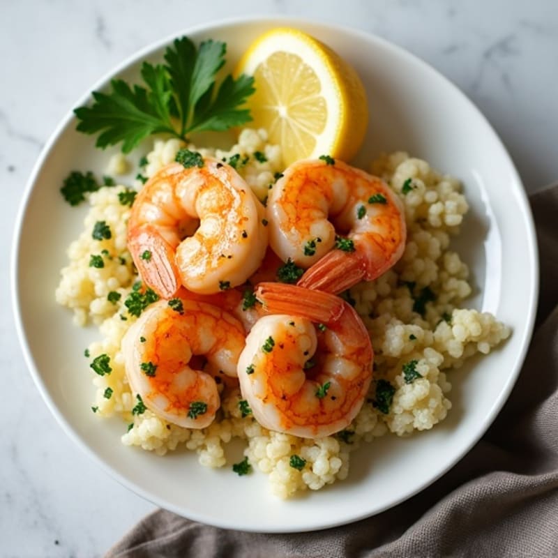 Garlic-Lemon Seared Shrimp with Herb Cauliflower Rice