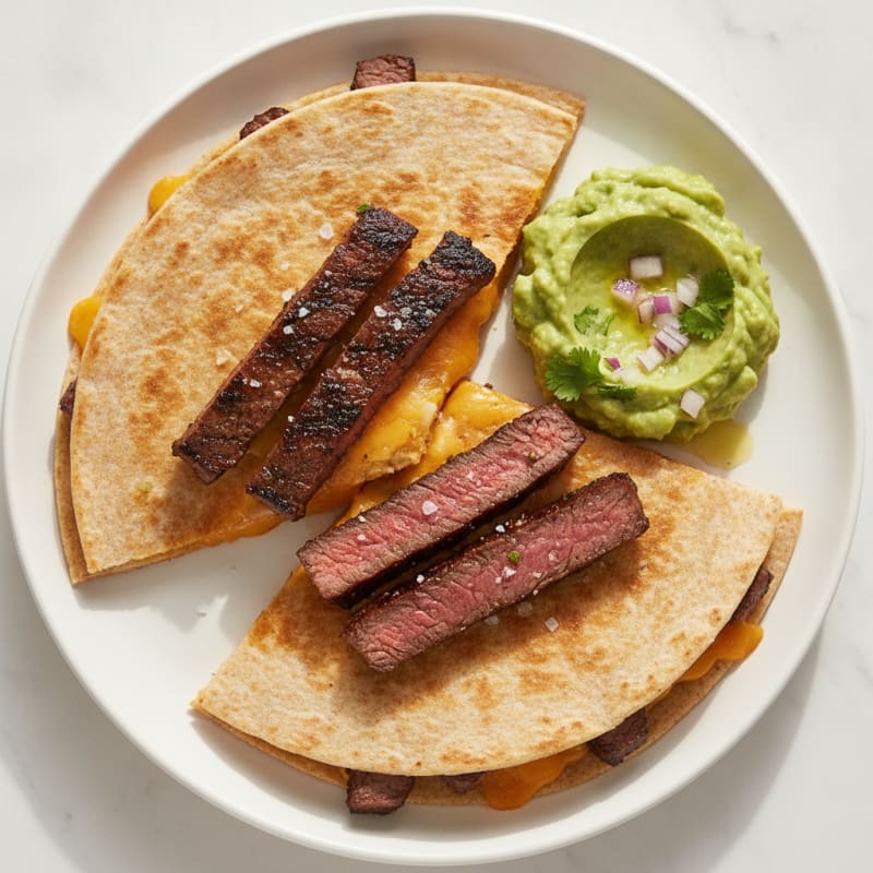 Carne Asada Quesadillas with Guacamole