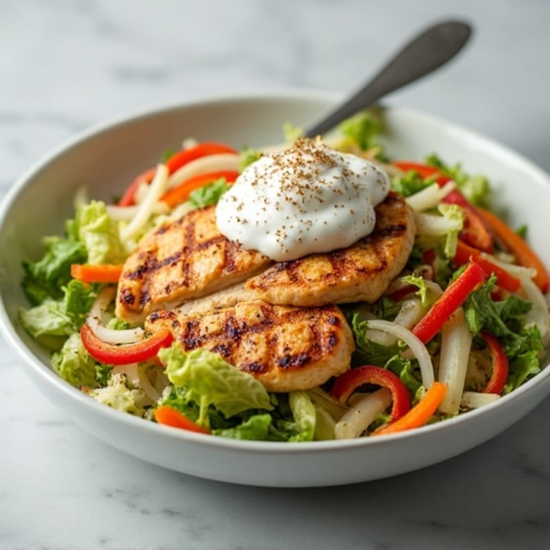 Grilled Chicken Breast with Crunchy Cabbage Slaw