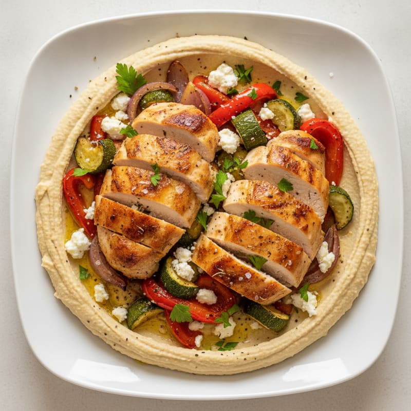 Hummus Platter with Roasted Vegetables