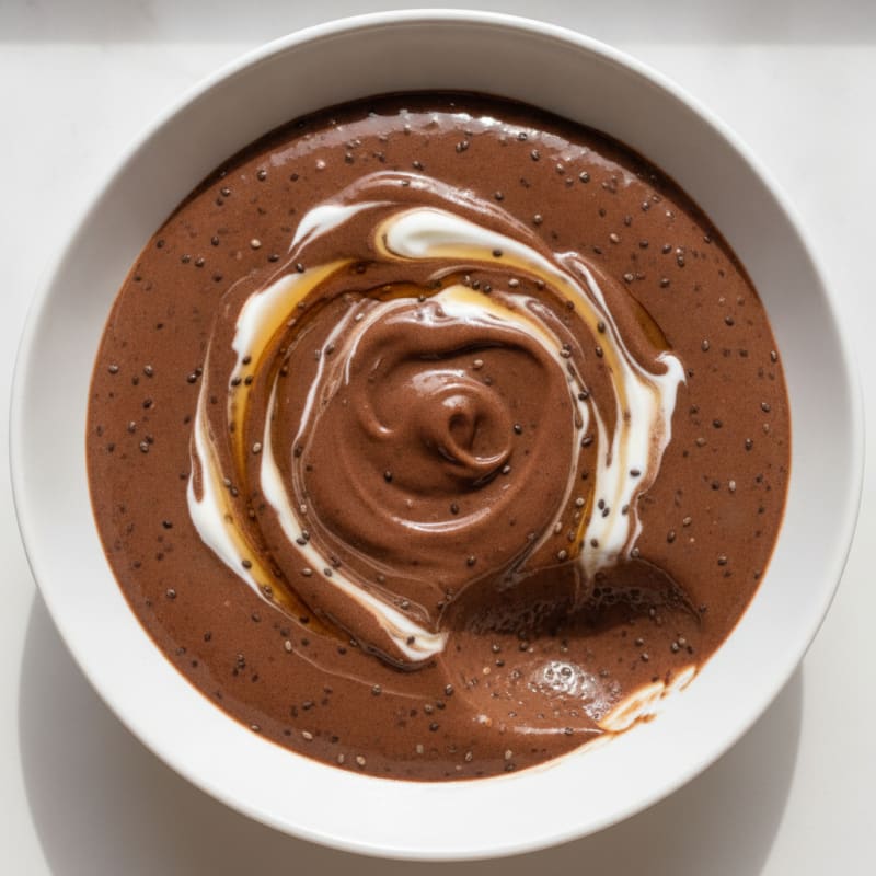 Silky Chocolate Protein Pudding with Chia Seeds