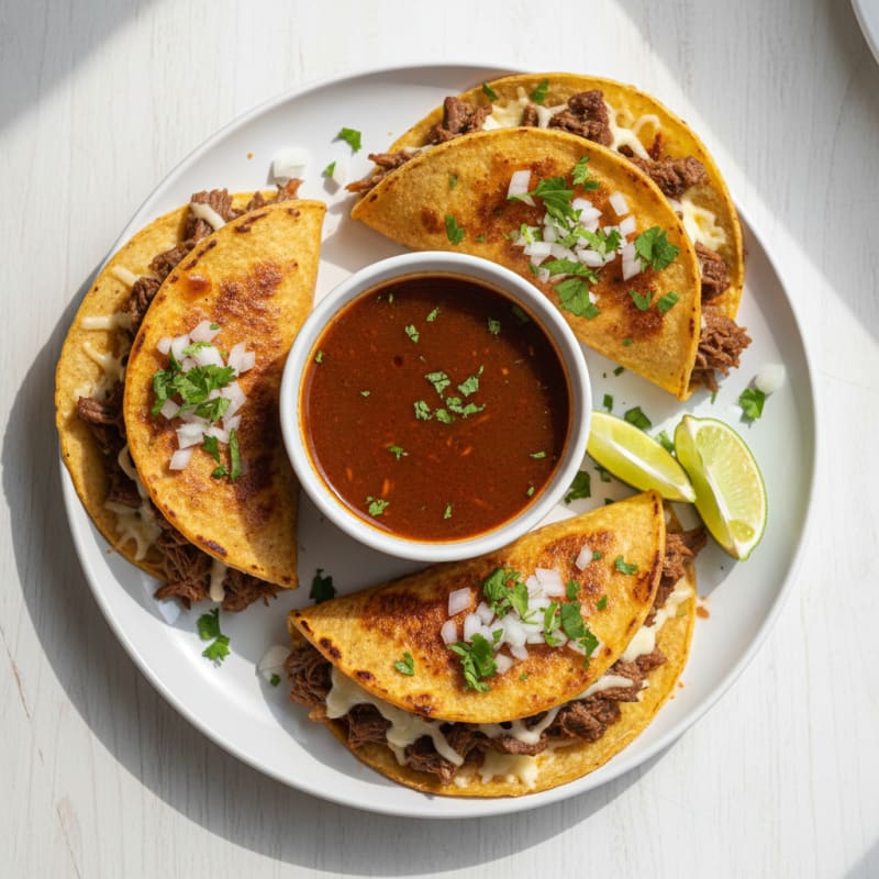 Birria Beef Tacos with Consommé
