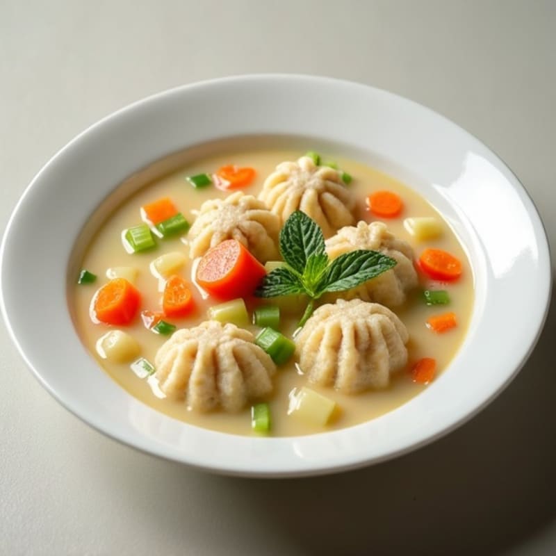 Creamy Chicken and Vegetable Dumpling Soup
