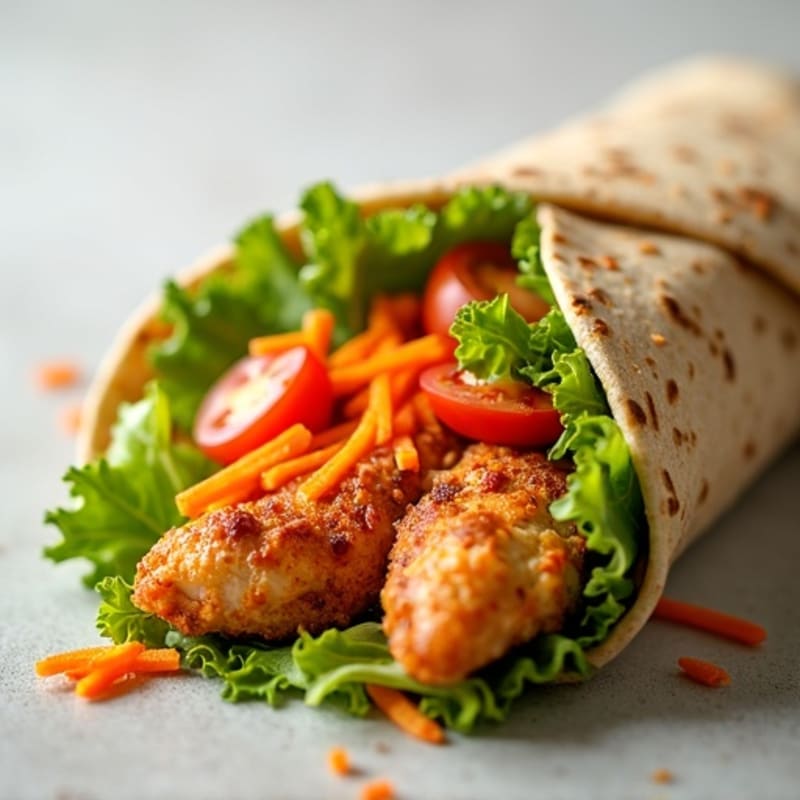 Crispy Buffalo Chicken Wrap with Fresh Veggies