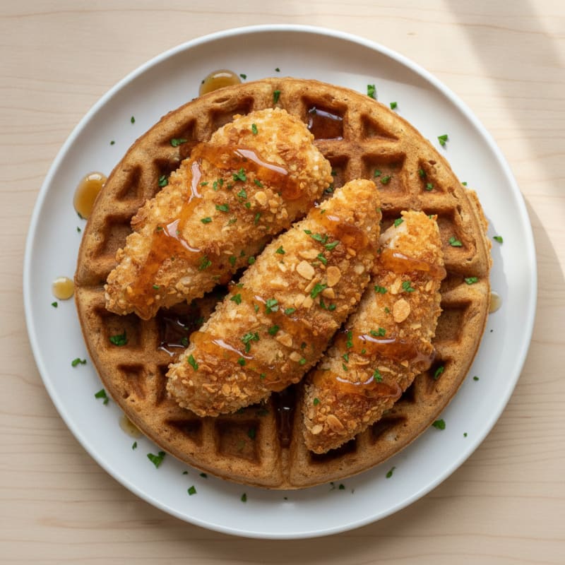 Golden Chicken and Waffles