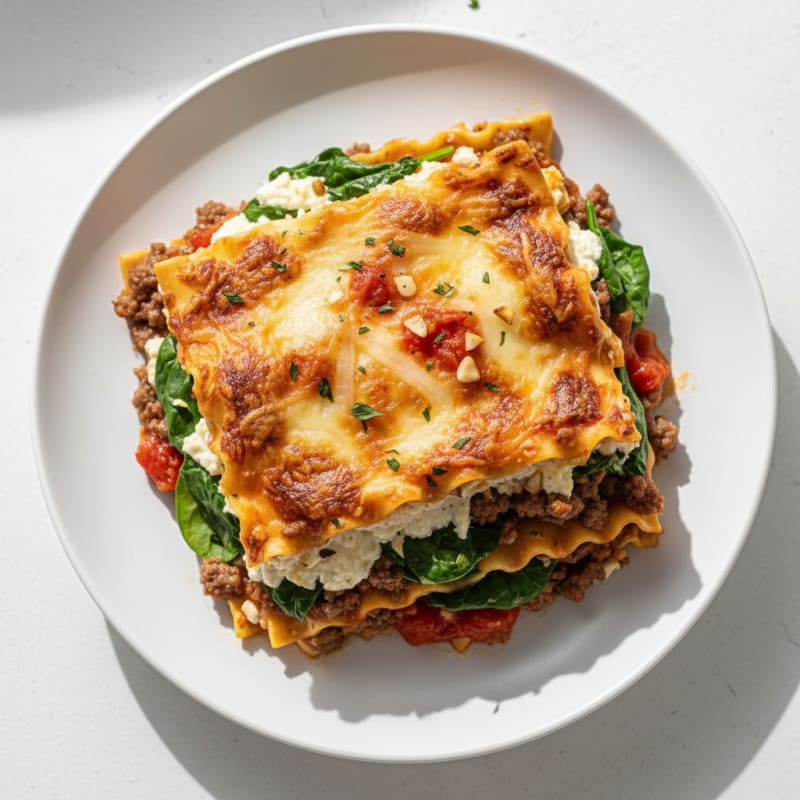 Creamy Baked Beef Lasagna with Ricotta