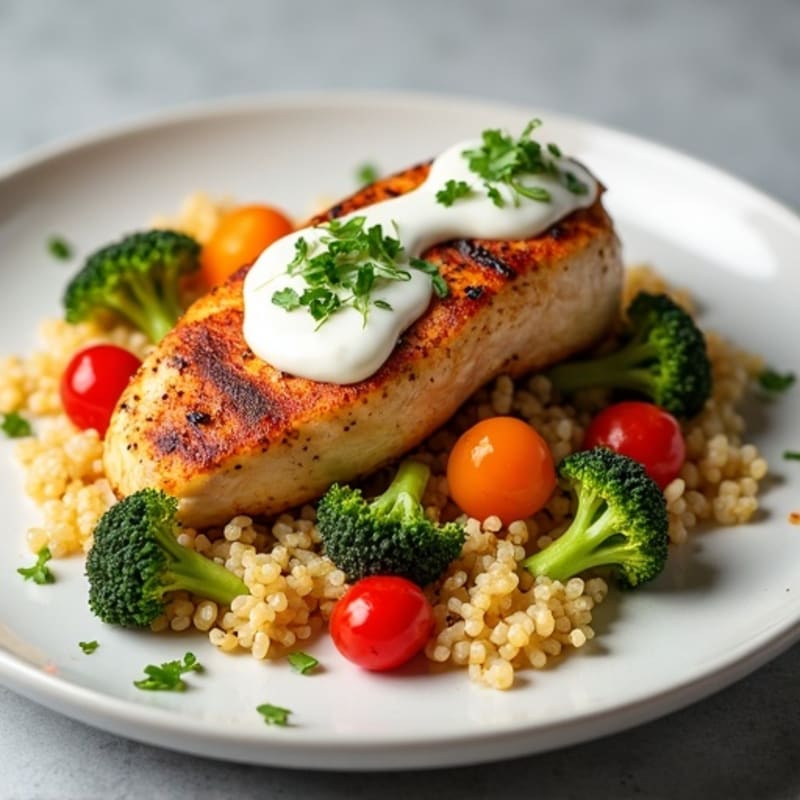 Creamy Spiced Chicken with Roasted Vegetables