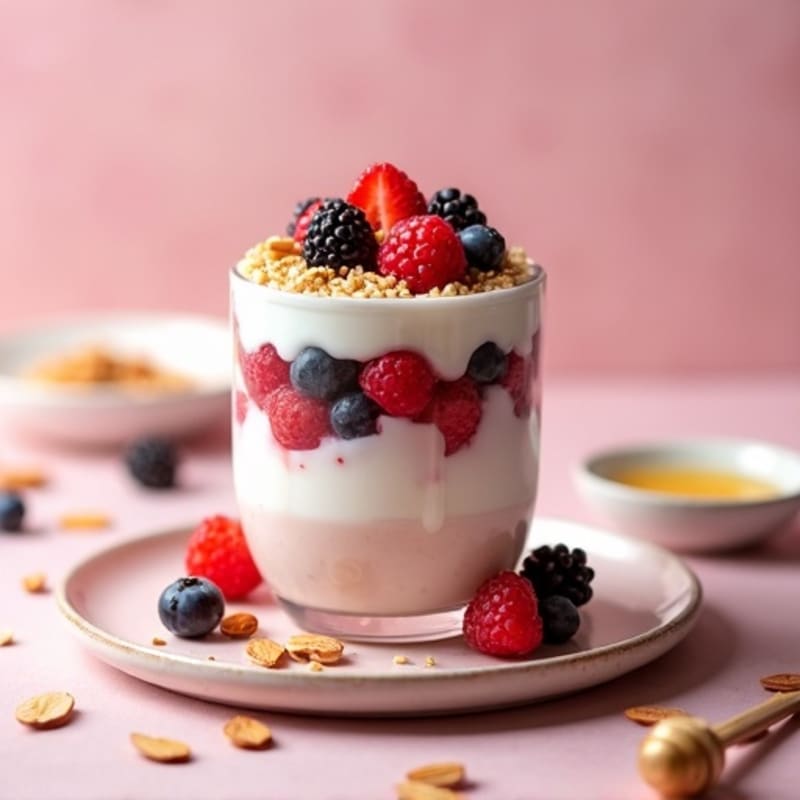 Greek Yogurt Protein Parfait with Mixed Berries