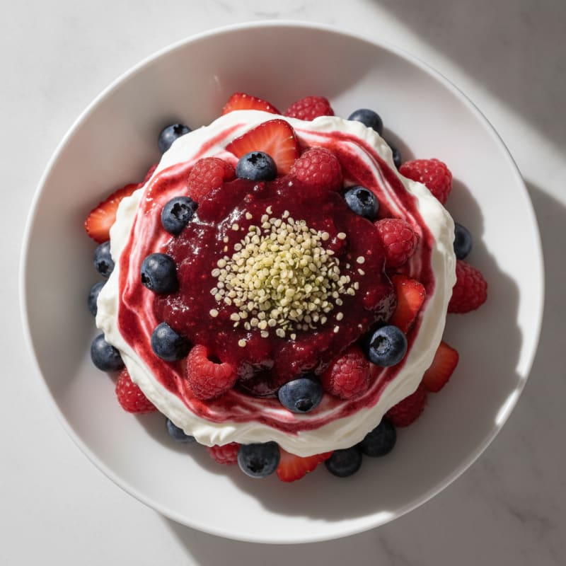 Greek Yogurt Protein Parfait with Mixed Berries