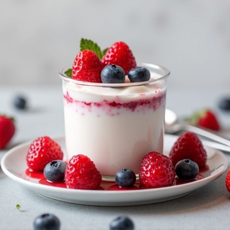 Silky Greek Yogurt Protein Mousse with Mixed Berries