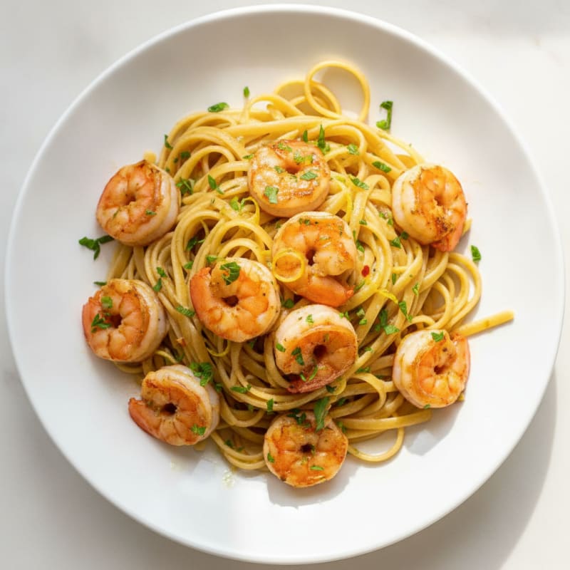 Garlic Butter Shrimp Scampi with Linguine