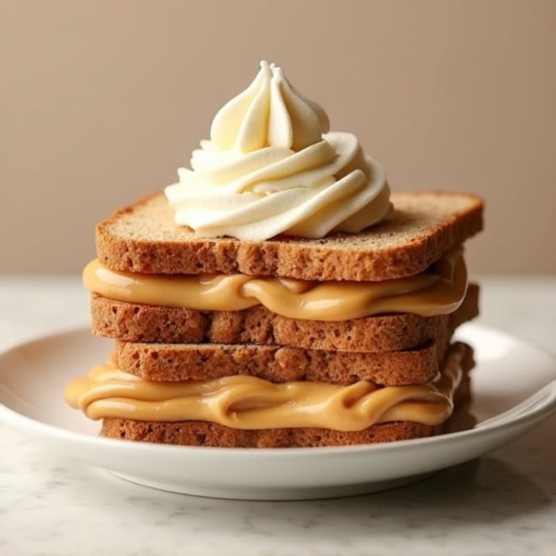 Peanut Butter and Whipped Vanilla Protein Sandwich