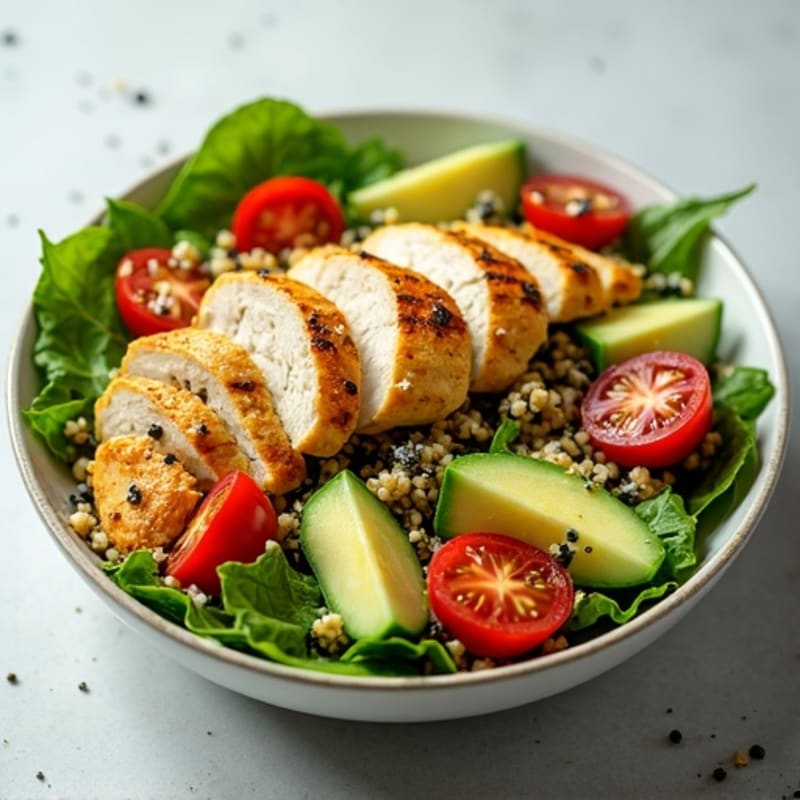 Grilled Chicken and Quinoa Salad with Leafy Greens