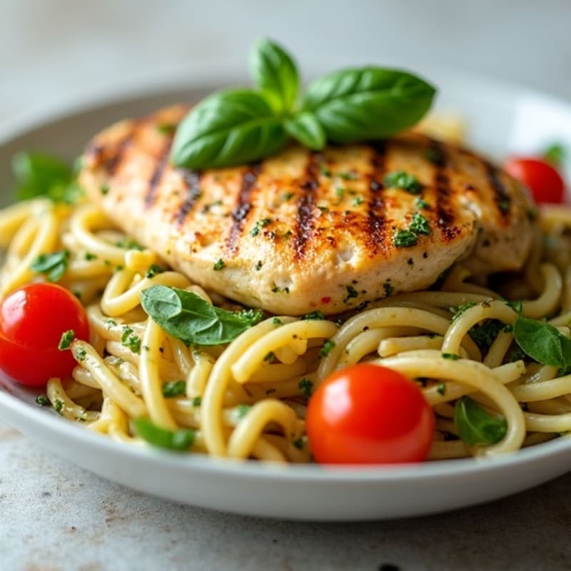 Creamy Pesto Chicken Pasta with Fresh Basil