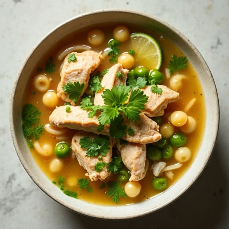 Chicken Verde Hominy Stew