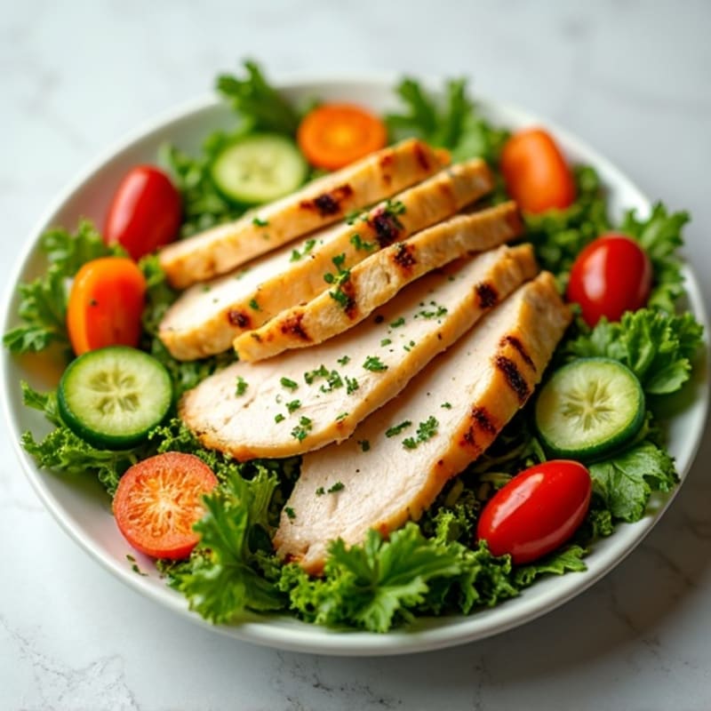Lemon Herb Chicken Salad with Fresh Greens and Crunchy Veggies