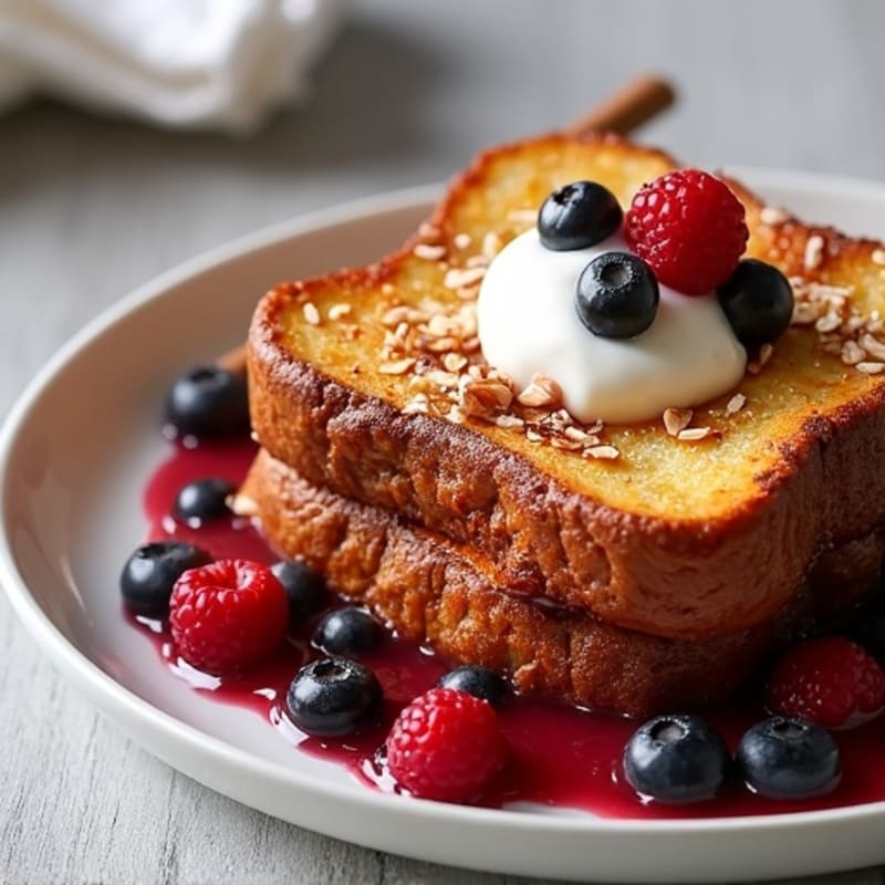 Crispy Almond-Crusted French Toast with Berry Compote